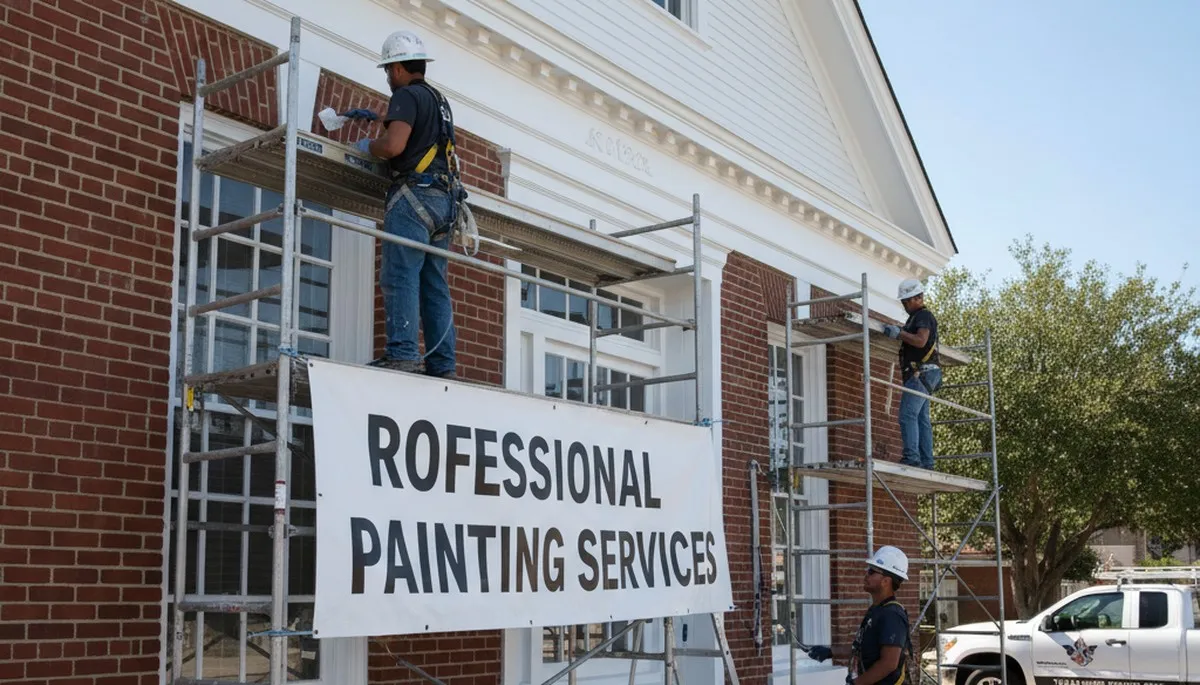 Painter in San Antonio, TX preparing interior walls for a professional painting service